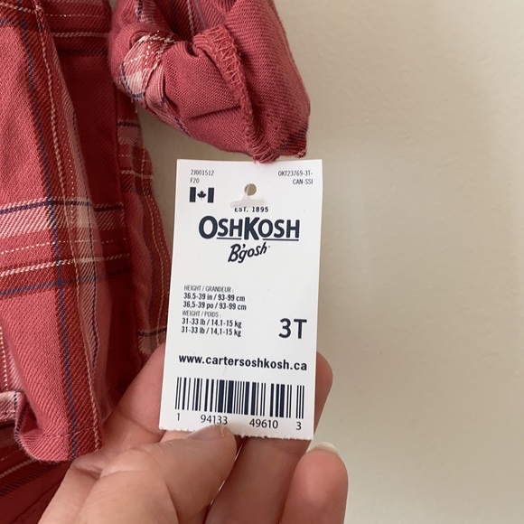 *4 for $20* OshKosh B’gosh Plaid Peplum Shirt - Picture 4 of 8
